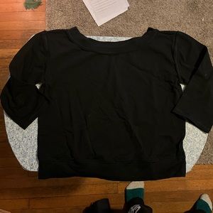 Girls Large (10/12) Crop Tops Basic Stretchy Scoop Neck 3/4 Sleeve dance Shirt